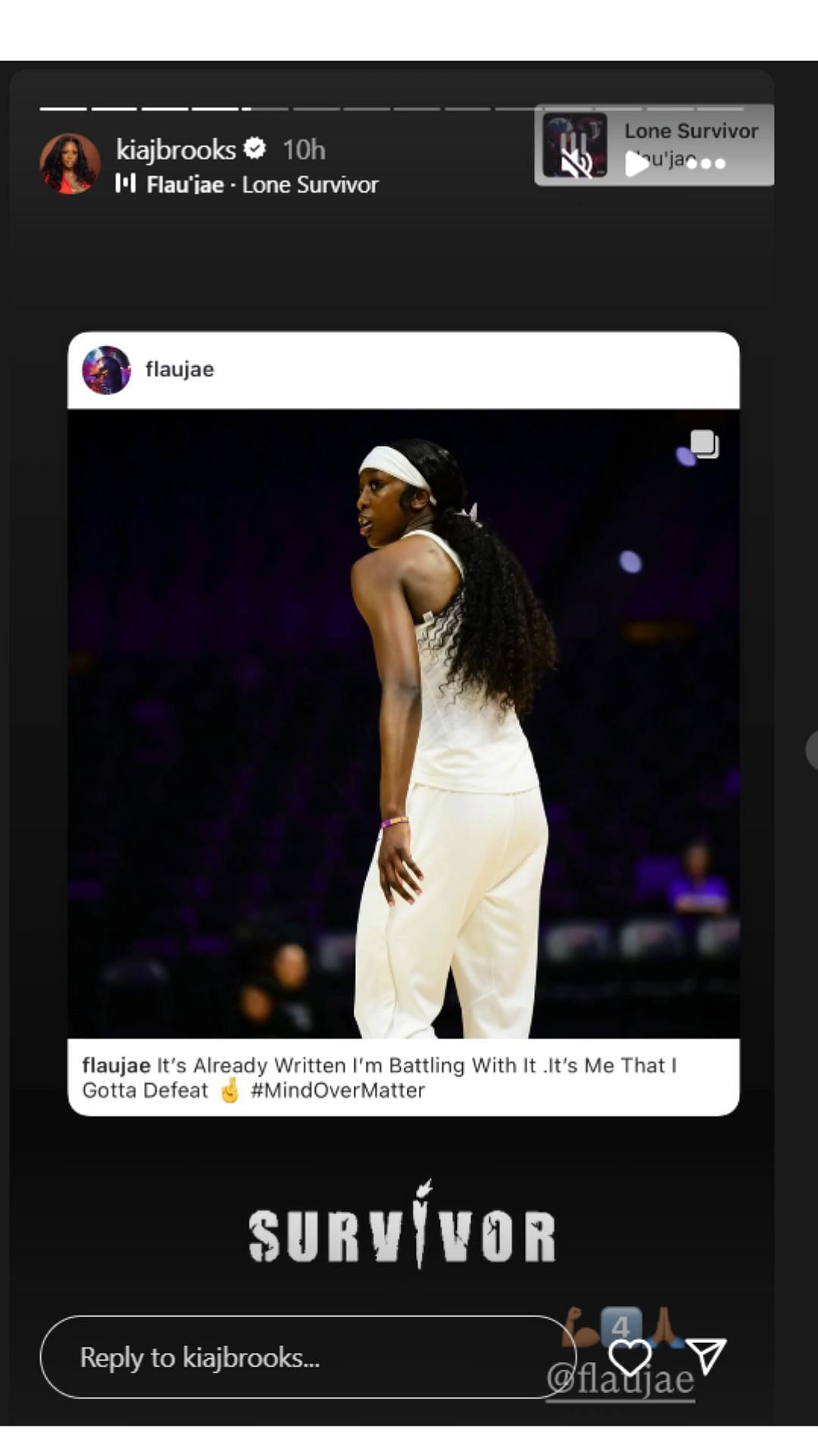 Kia Brooks supports her daughter, Flau'Jae Johnson's song. (Credit: Instagram/@kiajbrooks)